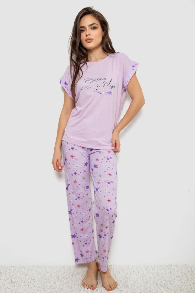 Піжама жіноча з принтом, колір бузковий, 243R2086 Ager, XL, 50, XL