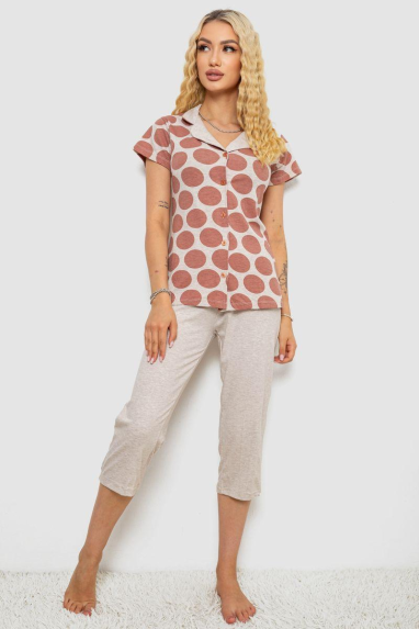 Піжама жіноча, колір бежевий, 243R19018 Ager, XL, 50, XL