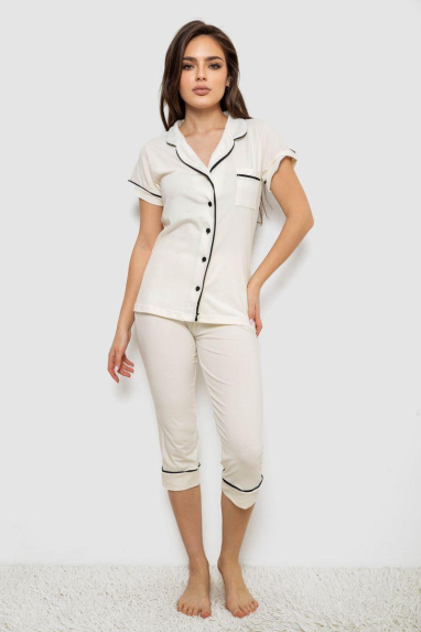 Піжама жіноча, колір молочний, 243R19002 Ager, XL, 50, XL