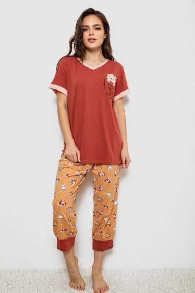 Піжама жіноча, колір теракотовий, 243R1602-017 Ager, XXL, 52, XXL