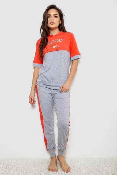 Піжама жіноча, колір сірий, 243R1488-008 XL, 50, XL