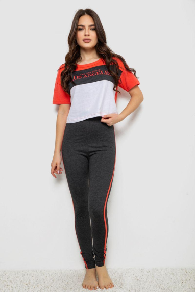 Піжама жіноча з принтом, колір сірий, 243R1488-007 Ager, XL, 50, XL
