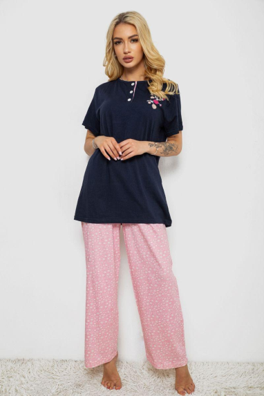 Піжама жіноча з принтом, колір синій, 243R10364 Ager, XL, 50, XL