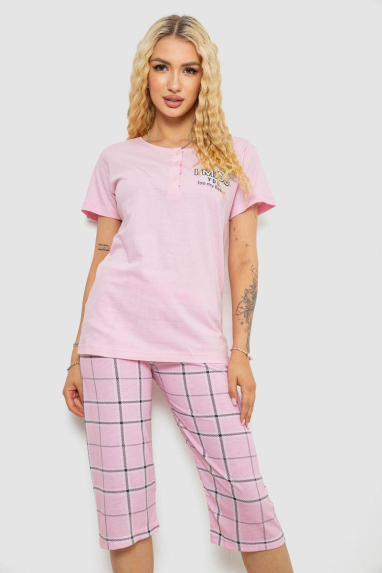 Піжама жіноча з принтом, колір рожевий, 243R10230 Ager, XL, 50, XL
