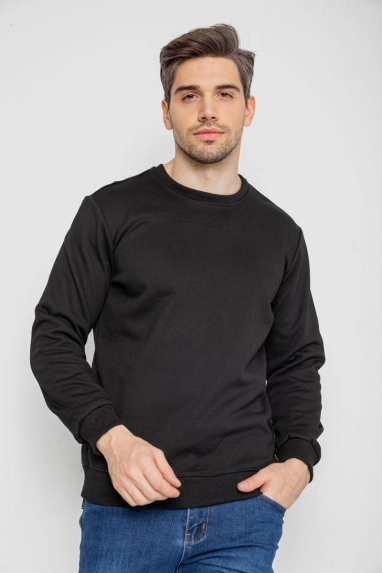 Світшот чоловічий утеплений, колір чорний, 242R054 5XL, 58, 5XL