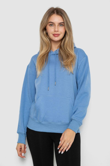 Худі жіночий на флісі, колір джинс, 242R053 52, XXL